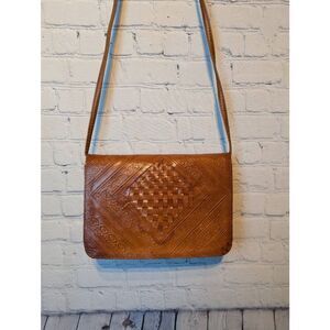 Vintage boho Moracan Magic hand tooled leather purse